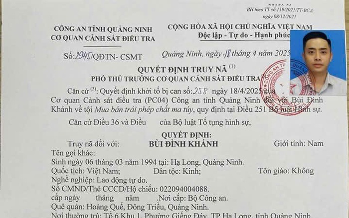 Quảng Ninh Khẩn Trương Truy Nã Đối Tượng Ma Túy Bùi Đình Khánh Sau Vụ Án Khiến Thượng Úy Hy Sinh