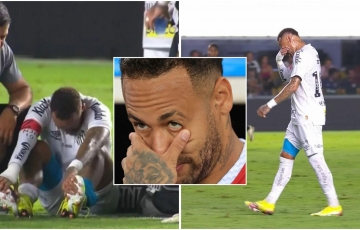 Neymar Tái Phát Chấn Thương, Bật Khóc Khi Rời Sân Trong Màu Áo Santos